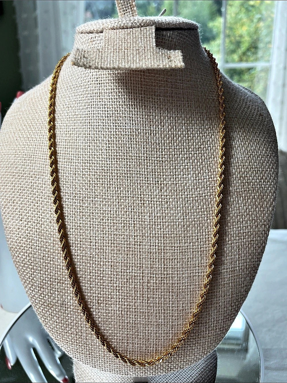 Gold-Tone Braided Chain Necklace Size 9.5 drop New